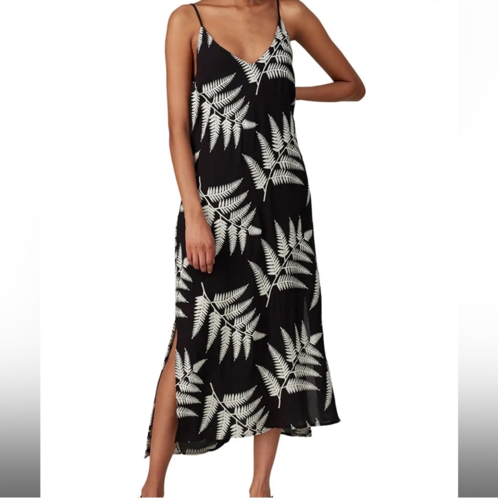 Fifteen Twenty Black and White Fern Midi Dress